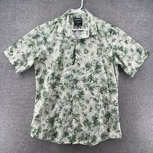Barabas Short Sleeve Shirt Men Size XL Green Floral Embroidery Casual Cotton